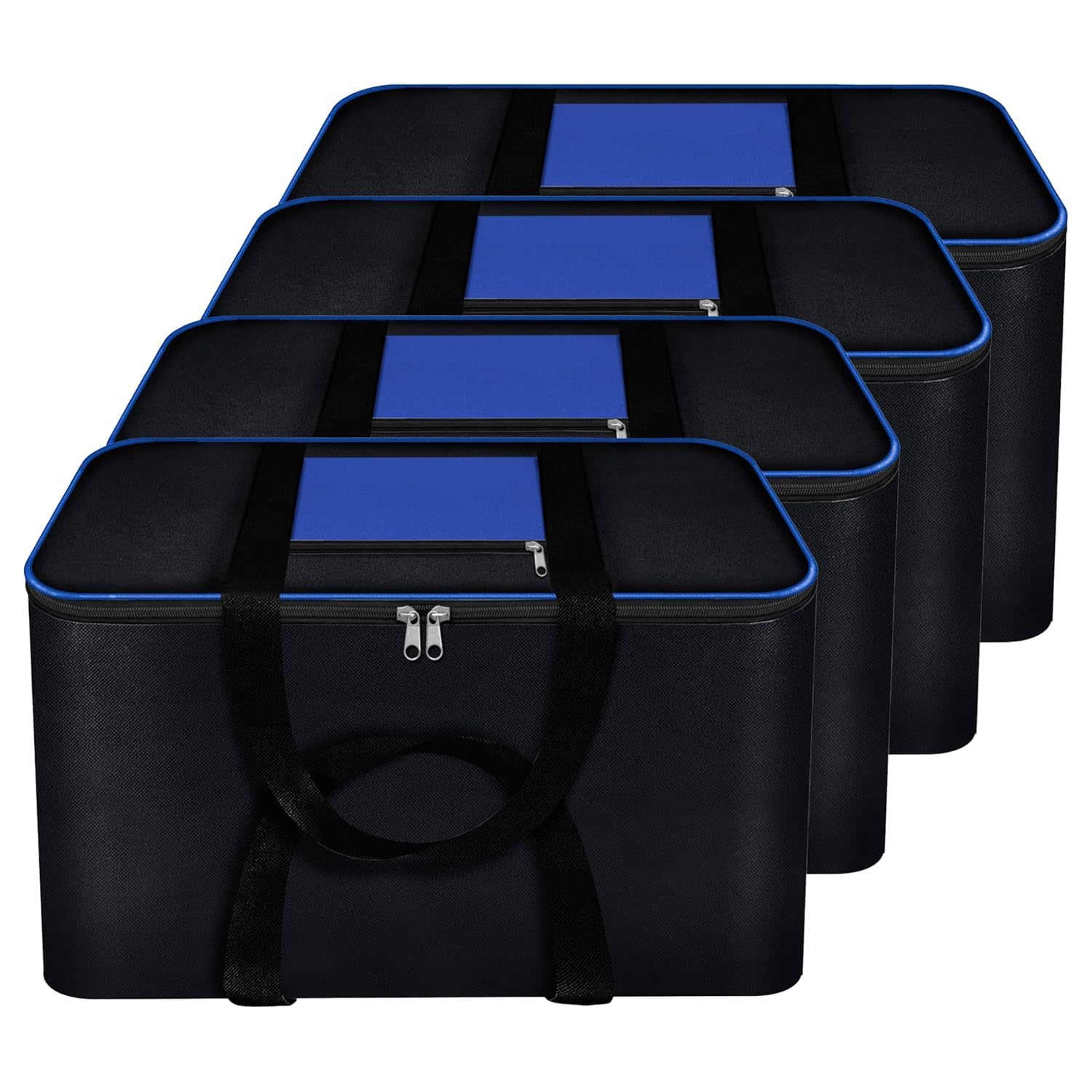 Underbed Storage Bags | Large Capacity Foldable Storage Containers with Clear Window & Reinforced Handles | 70L Organizer for Blankets, Comforters, Bedding & Clothes (Pack of 4)-image-1