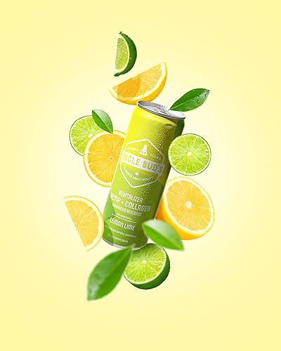 Miniatura 3 de Uncle Bud's Revitalizer cáñamo + colágeno no carbonatado, lima limón, paquete de 6