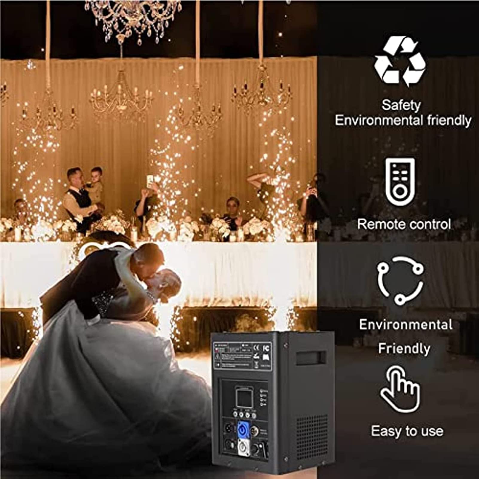 Macchina per Effetti Speciali Attrezzatura da Palco, 700W Smart DMX Telecomando Attrezzatura per Eventi Effetto Palcoscenico da Matrimonio, per Matrimonio, Spettacolo Musicale, DJ