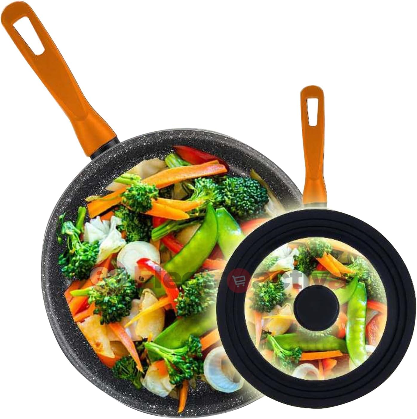 briebe TotaLid Set di 2 Coperchi Universali per Padella con Bordo in Silicone e Vetro Temperato, Multidiametro 16-18-20cm e 24-26-28cm, senza BPA, per Pentole, Casseruole, Valvola per il Vapore