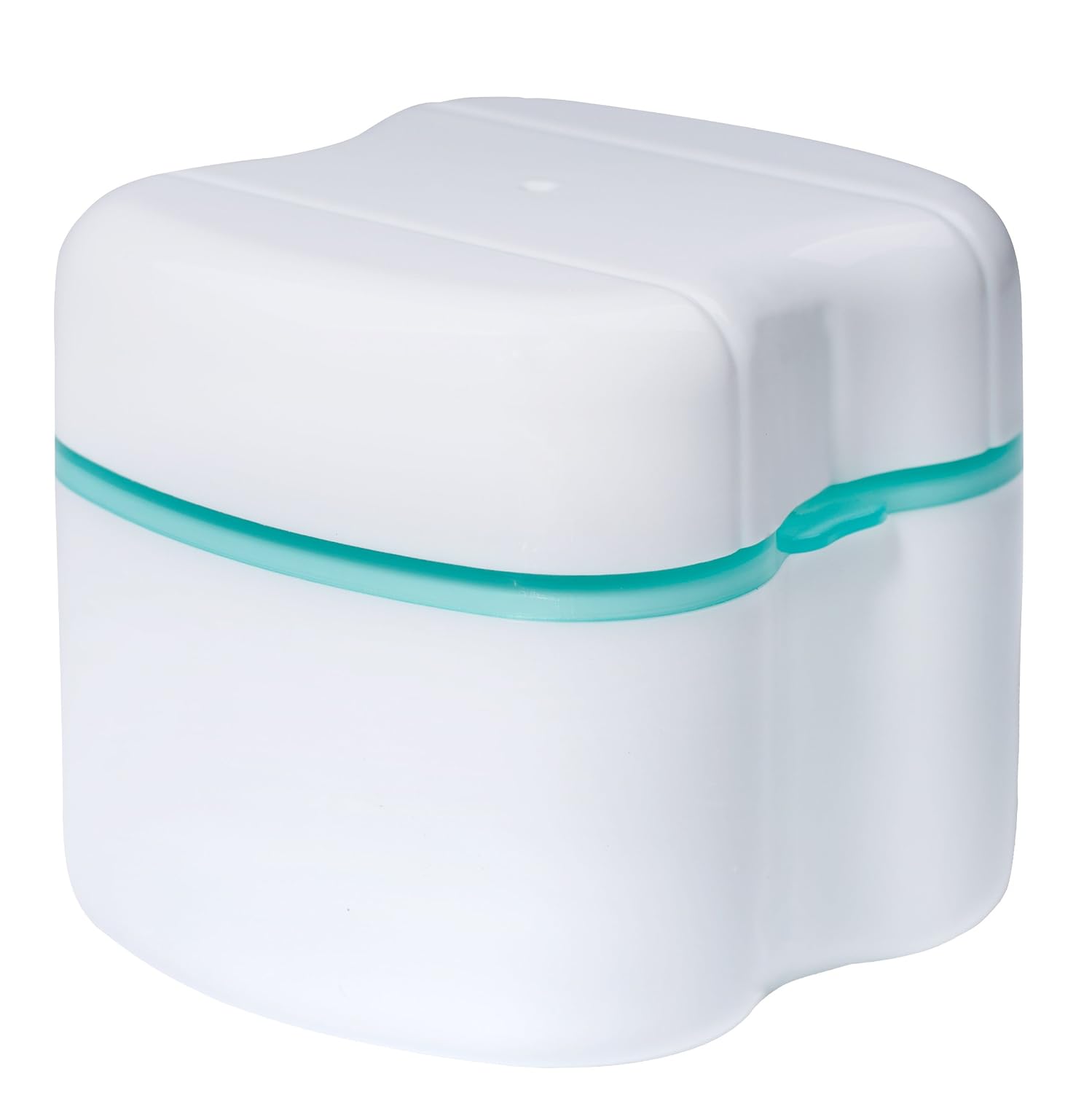 Denture Case,Denture Brush Retainer Case,Denture Cups Bath,Dentures Container with Basket Denture Holder for Travel,Retainer Cleaning Case (Green)