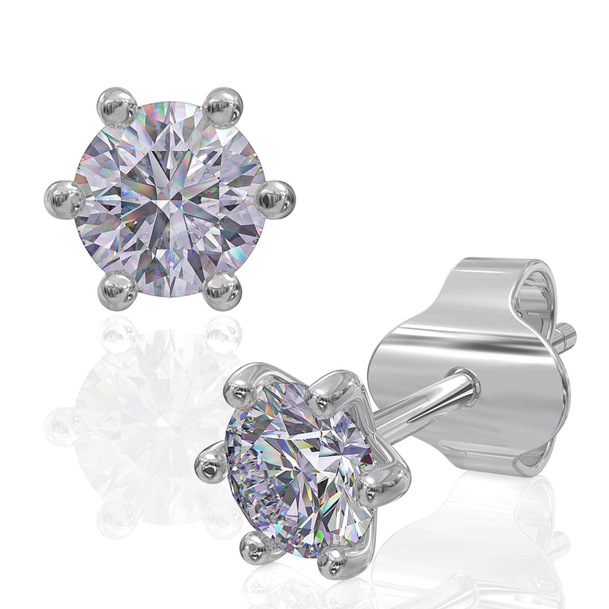 ANAYRA 925 Sterling Silver Unique Solitaire Stud Earrings | Fancy Silver Earrings for Women and Girls | Adorable Earrings for Girls | gift for Birthday & more | Hallmark Certified (B0DJ1181BJ) Amazon Price History, Amazon Price Tracker
