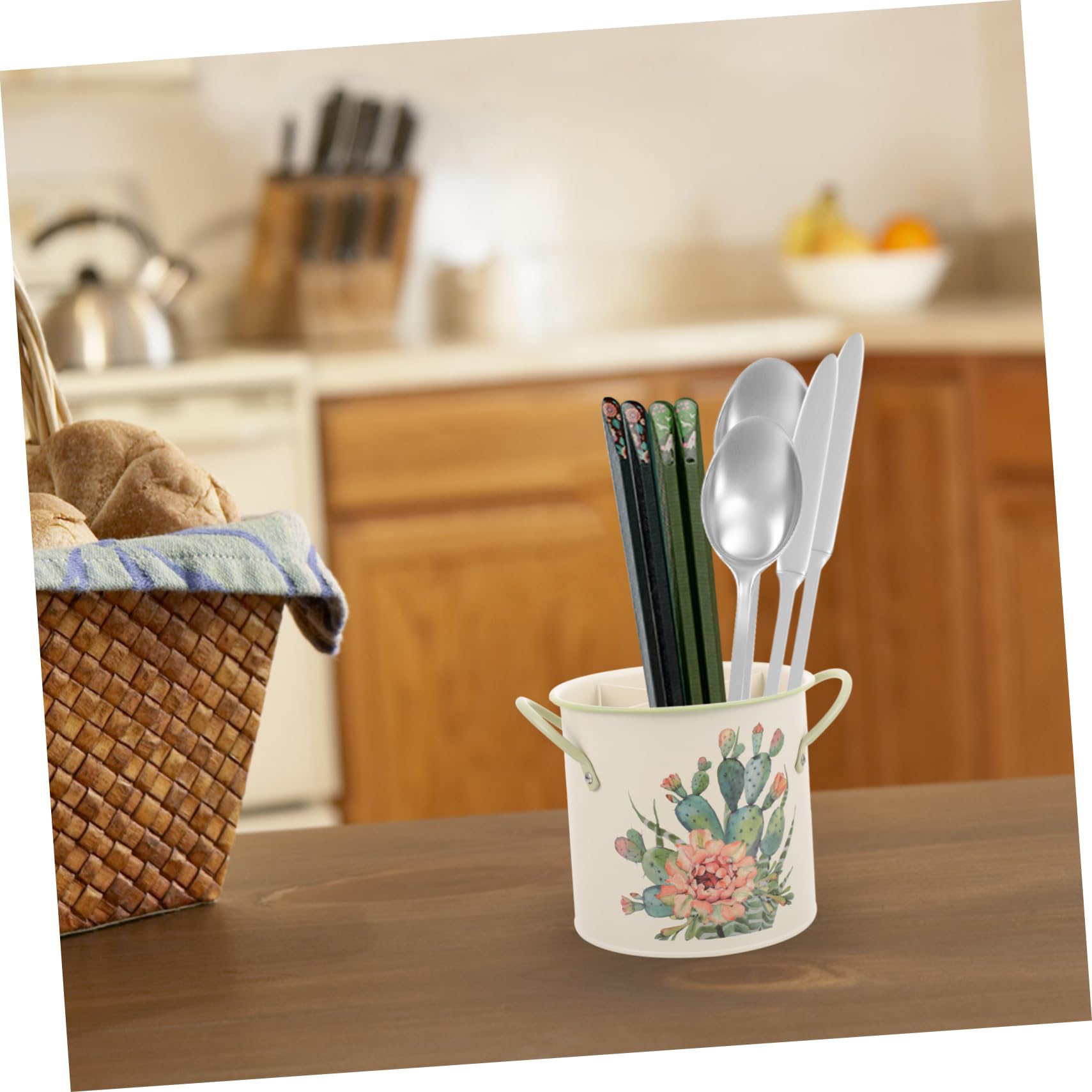 Support à Baguettes Décoratif en Fer Galvanisé Beige pour Restaurants