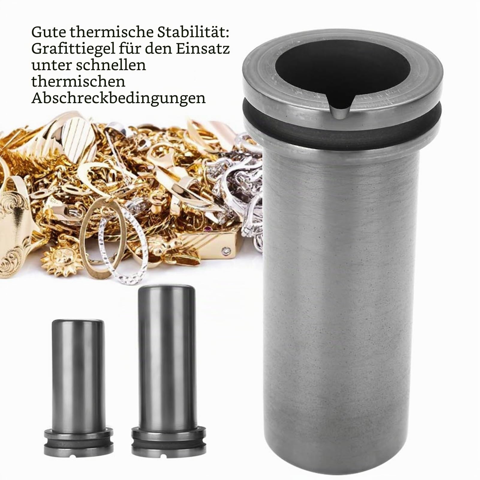 Hochreiner Graphittiegel, 1 Kg / 2 Kg / 3 Kg Graphittiegel Metallschmelzender Barrenform für Gold Silber Messing Aluminiumofen Gießen Schmuckwerkzeuge(3kg)