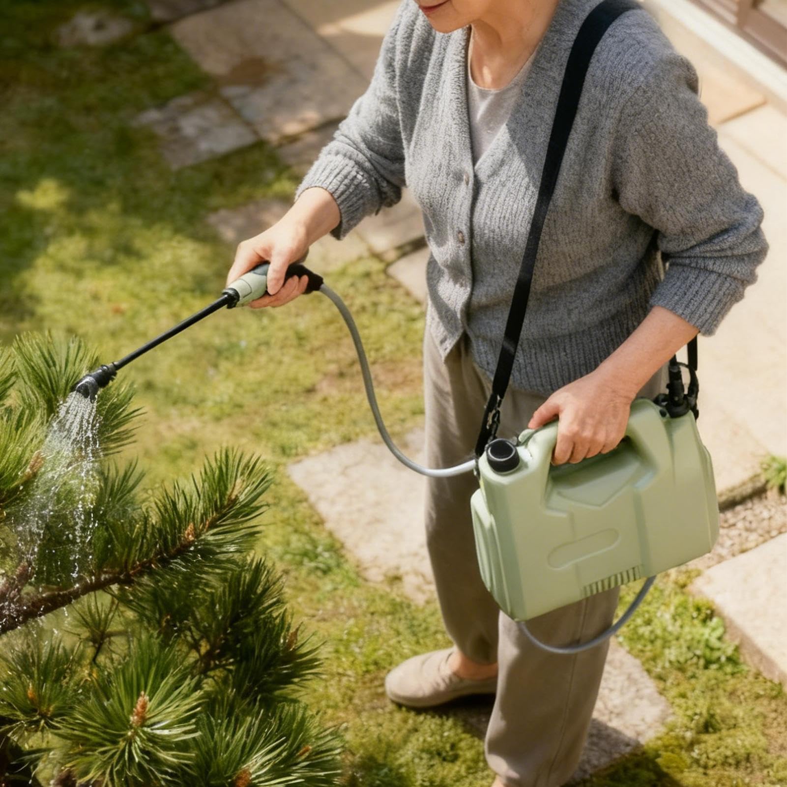 Spruzzatore elettrico da giardino, serbatoio da 5 litri, con ugelli regolabili, per | Spruzzatore a batteria per applicazioni agricole, giardinaggio, lavaggio auto