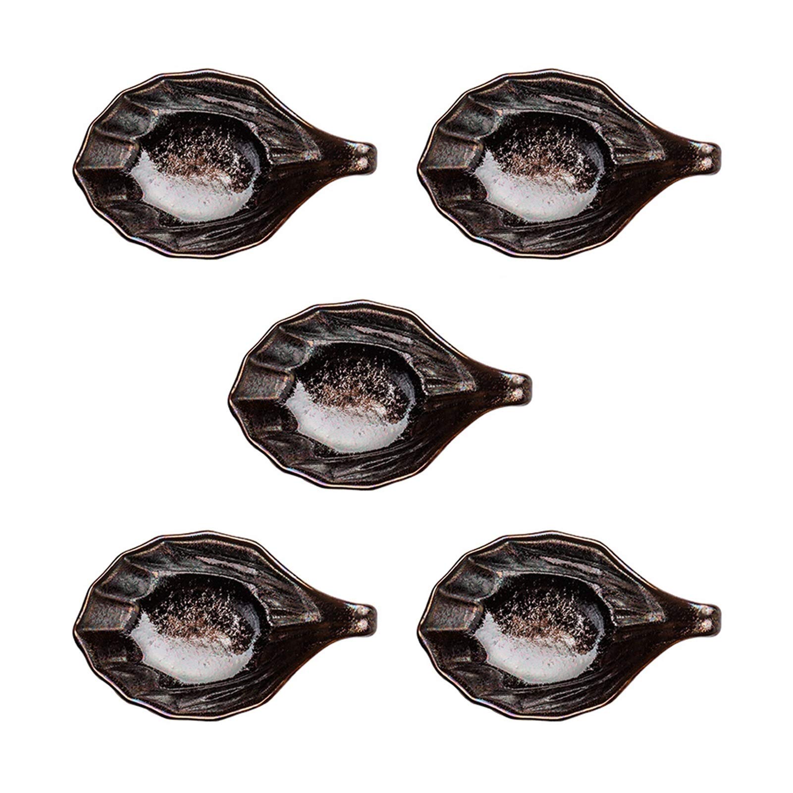 Dipschälchen Keramische Dip-Bowls Set 5 Packungen Soja-Sauce-Teller Mehrzweck-Seitenteller Schüssel Gewürzgerichte Soja-Dip-Sauce-Gerichte 4,6-Zoll-kleine Pinch-Schüsseln für die Küchenvorbereitung Sa