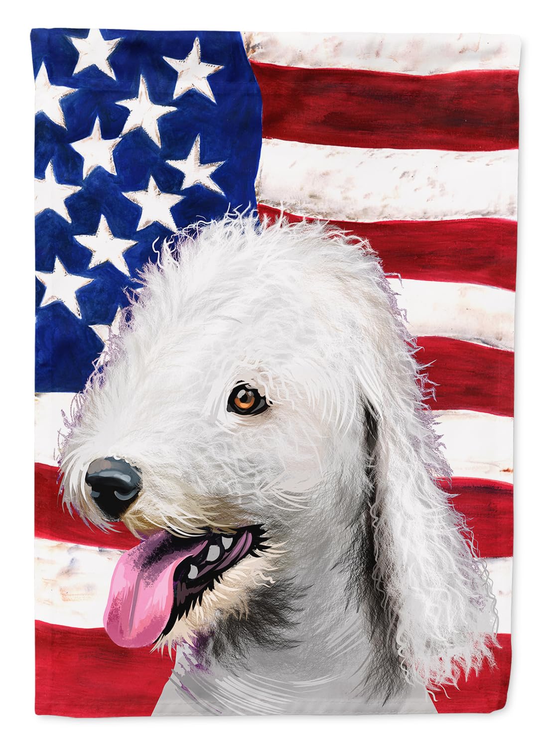 Drapeau Bedlington Terrier extérieur grand format en canevas pour décoration maison et jardin
