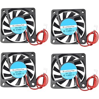 Pack of 4 6010 Fan DC 12 V Brushless Cooling Fan 60 x 60 x 10 mm Silent 2 Pin Cooling Fan with 30 cm Cable for 3D Printer PC CPU Computer Case Fan Cooler