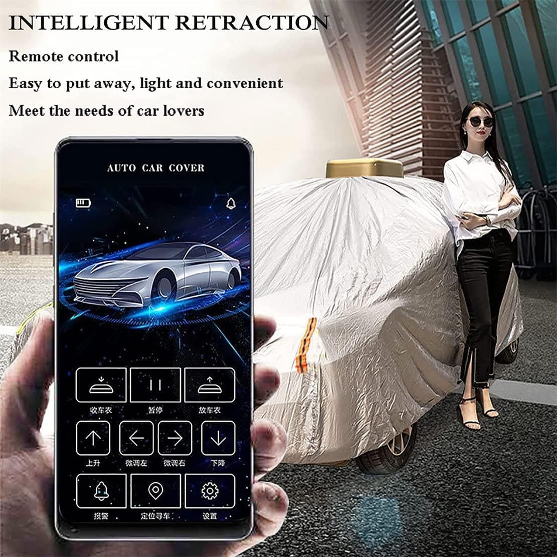 Solar Fully Automatic Car Cover for Sedan, SUV, MPV-SUV - Universal Movable Carport to Protect Your Car Quickly and Conveniently