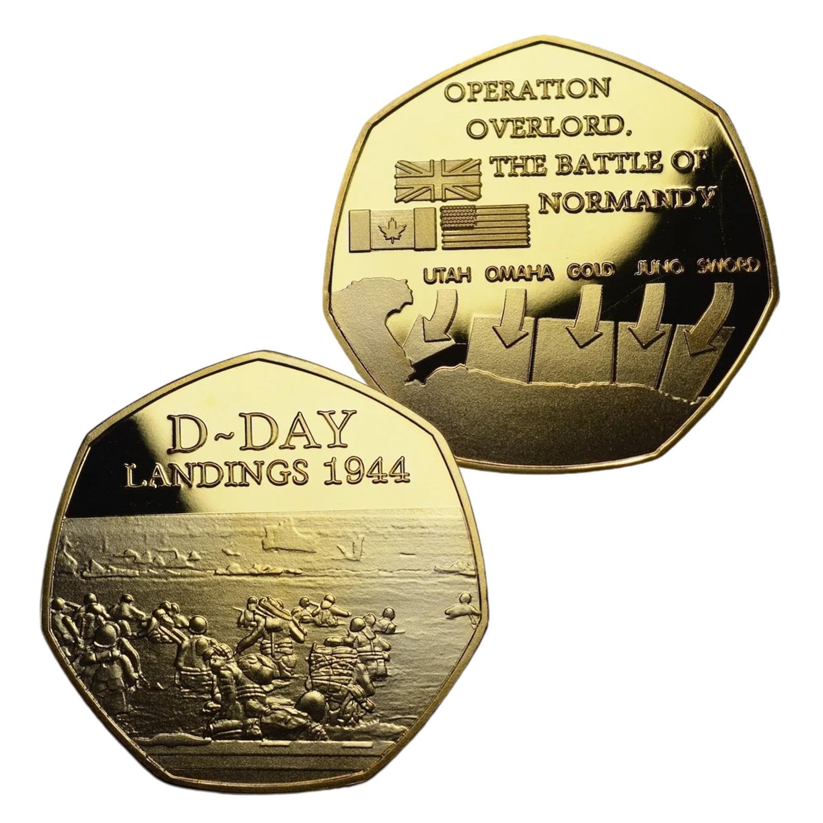 Amazon | 2枚 Dデー80周年記念コイン | D-DAY 80周年合金記念コイン | 意味のあるD-Day デコレーション記念品 |  D-DAYアニバーサリーチャレンジコイン | 本棚やデスクに飾れる意味深い歴史記念コイン 通販