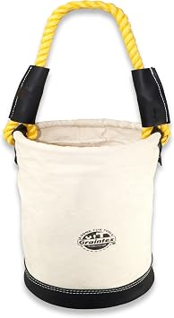 Graintex CB2216 Utility Canvas Bucket Leather Bottom 16" X 10" Rope Handle