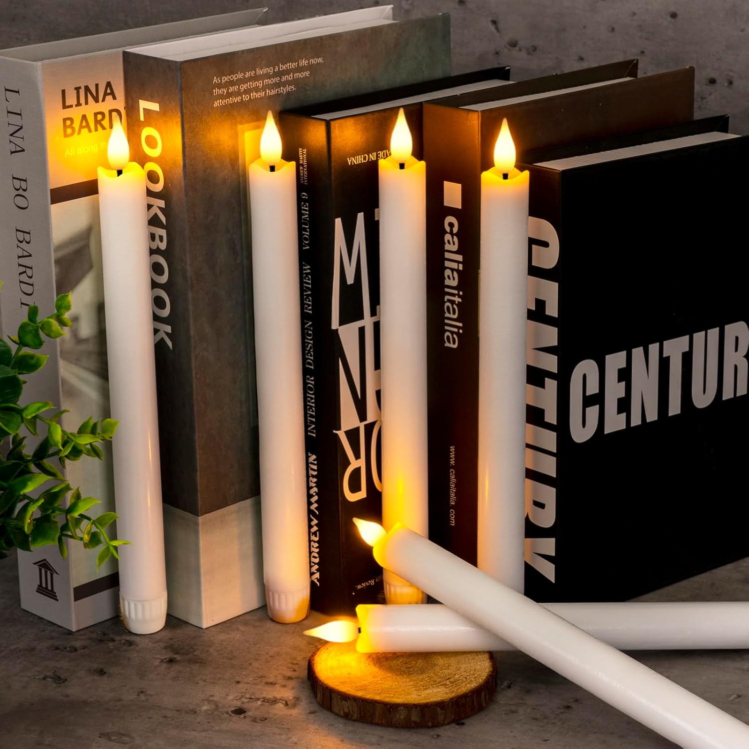 Homemory 6 Pcs Wax Flameless Taper Candles with Remote Timer and Dimmer, White Candle Sticks Battery Operated, LED Window Candles with Flickering Light, 9.6 Inches for Wedding Home Indoor Decoration - Image 7
