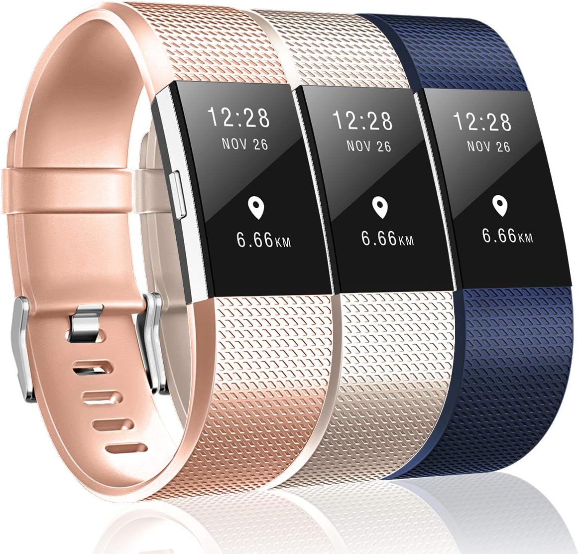 3 Pack Bands Compatible with Fitbit Charge 2, Classic & Special Edition Replacement Bands for Fitbit Charge 2, Women Men