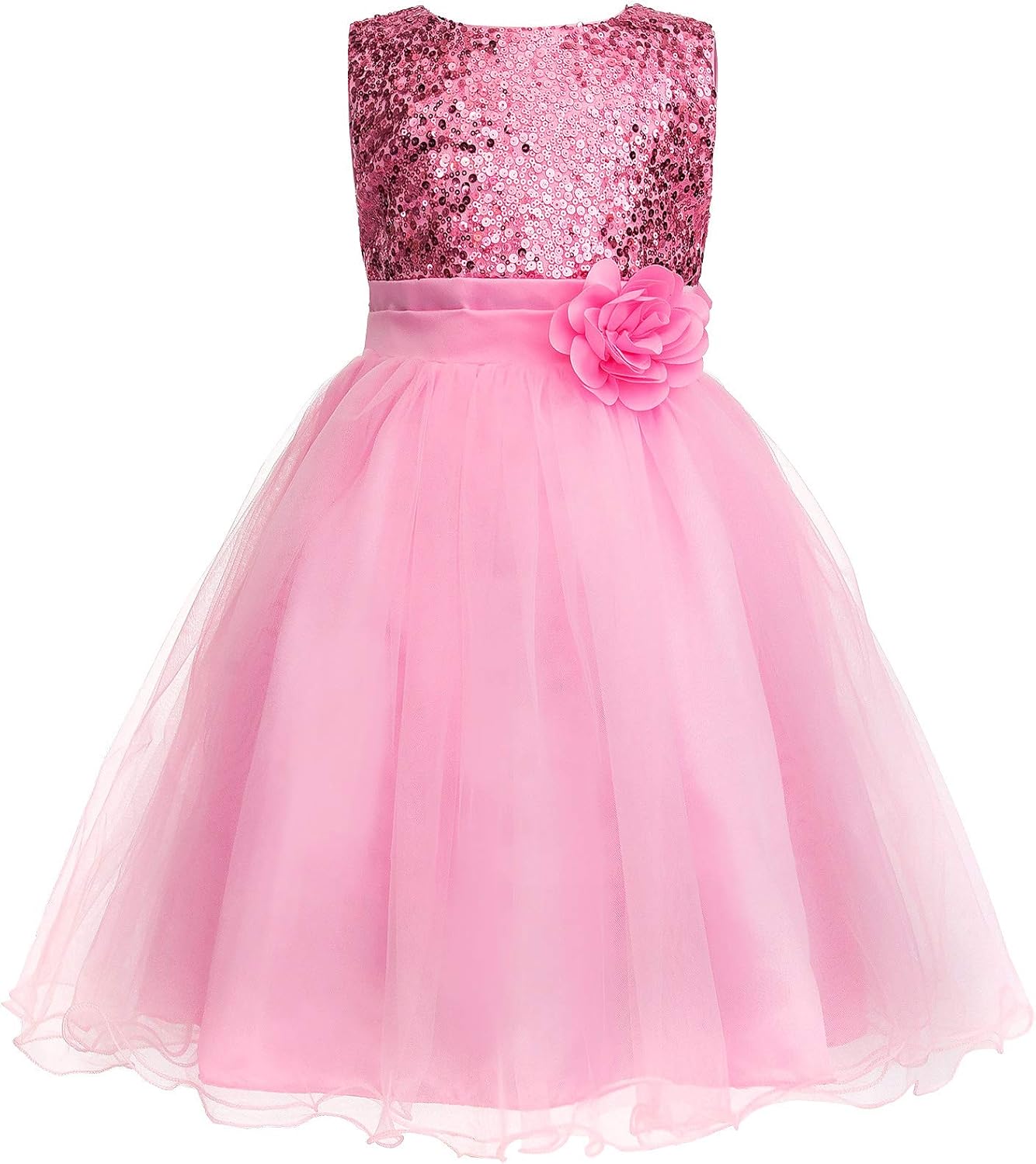 Uhnice Sequin Sleeveless Tulle Mesh Flower Girl Party Dress: Clothing, Shoes & Jewelry