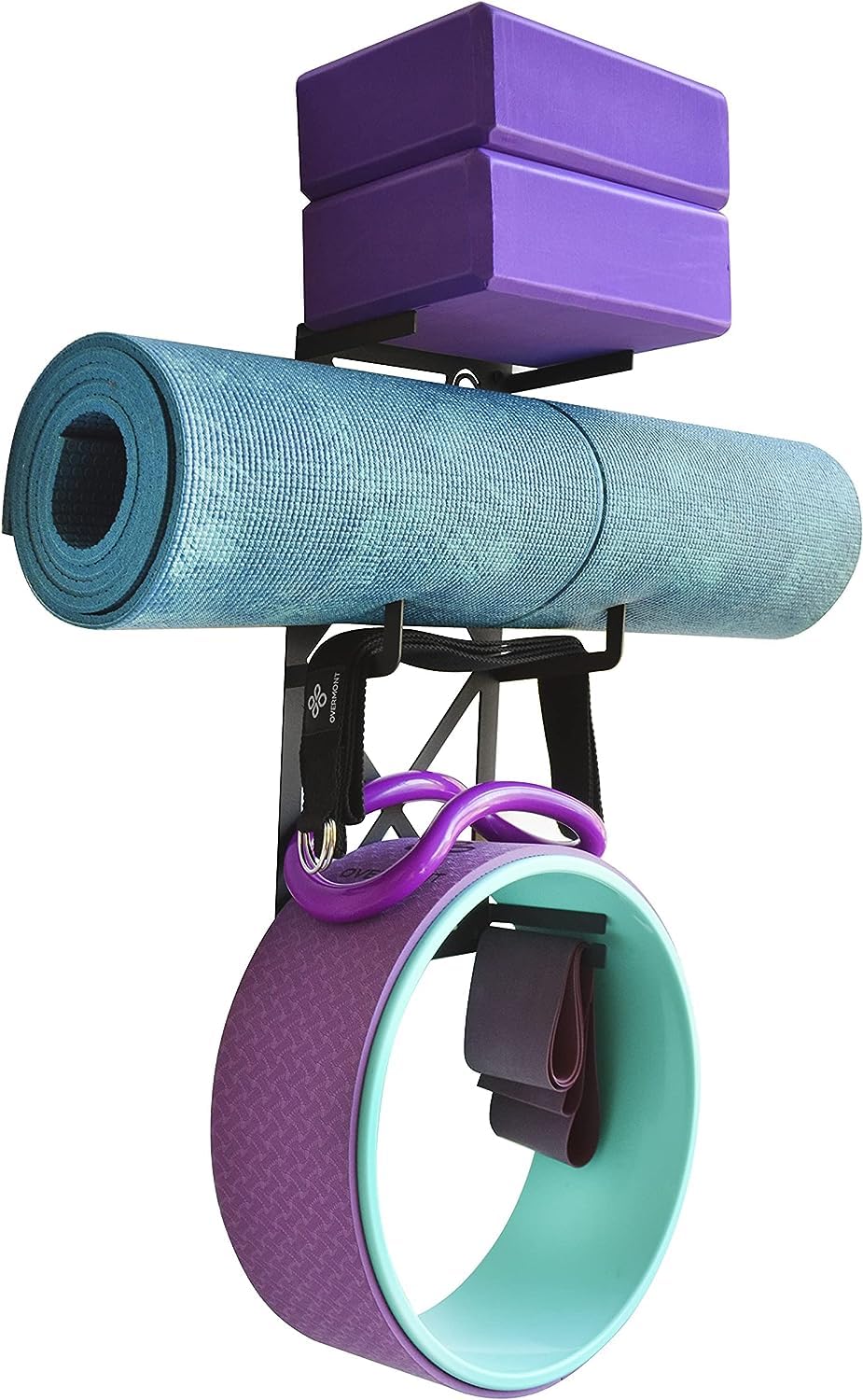 Supporto da parete per attrezzatura completa di yoga e pilates, 100% acciaio al carbonio