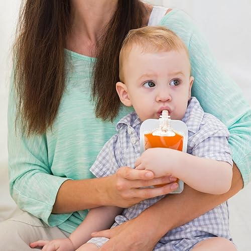 Miniatura 6 de Squeeze Station - Paquete de 50 bolsas recargables para alimentos para bebés, bolsas exprimidas, reutilizables, almacenamiento de puré, preparación