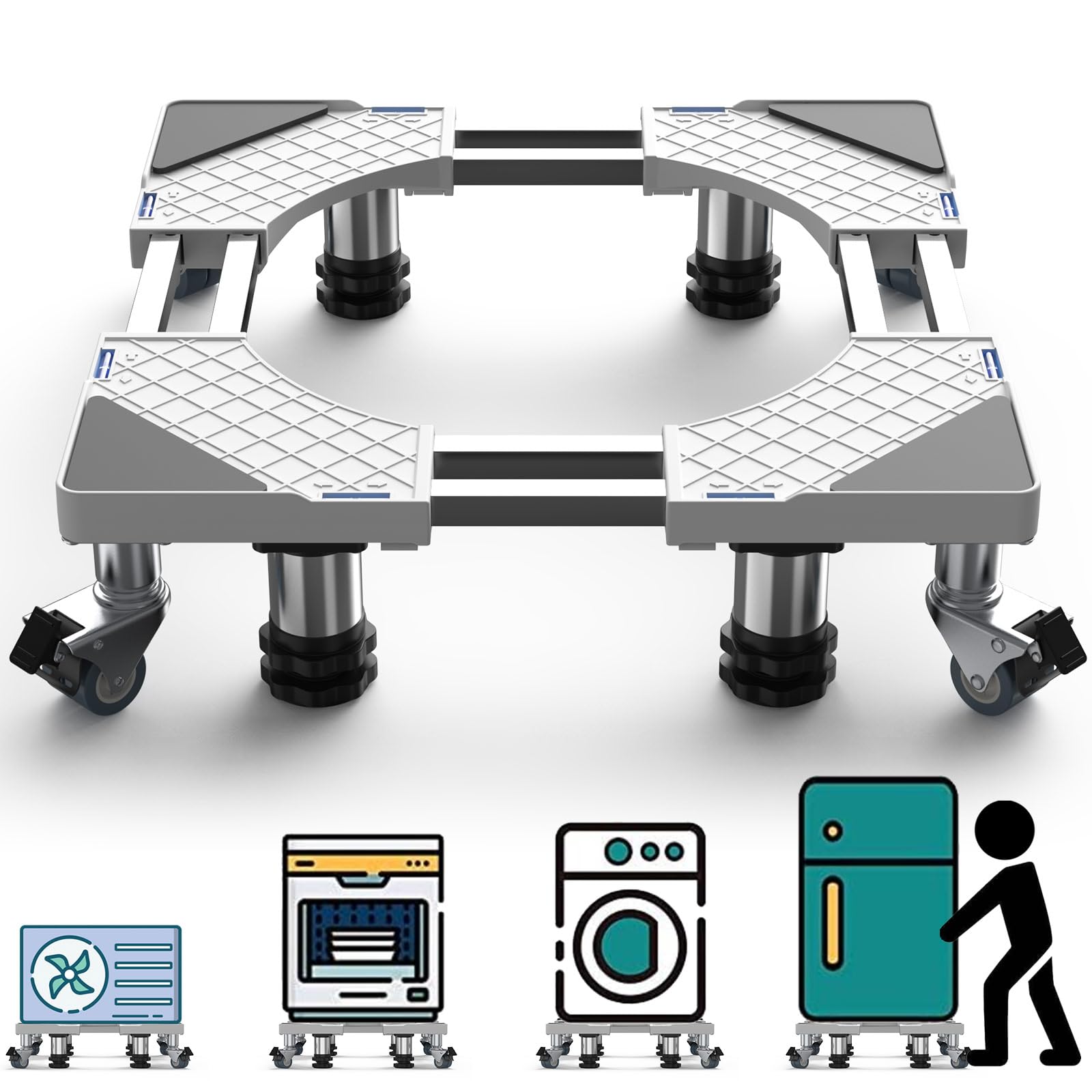 Buy Fridge Stand Mobile Base With 4 Locking Wheels Pedestal, Adjustable