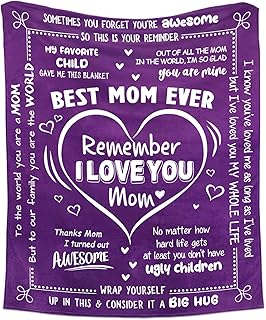 GEEMBI Birthday Gifts for Mom - Mom Gifts from Daughter Son - Present for Mom, Unique Gifts for Mom Birthday - I Love You Mom, Pregnant, Expecting New Mom Gifts for Women, Throw Blanket 60x80