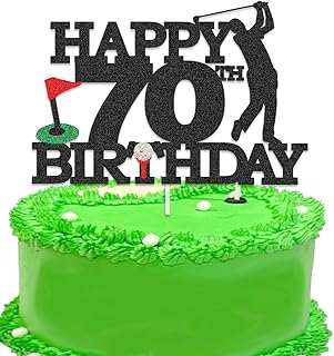 Golf Cake Toppers,70th Happy Birthday Cake Toppers,Golf 70th Happy Birthday Cake Decorations for Golf and 70th Themed Birthday Party