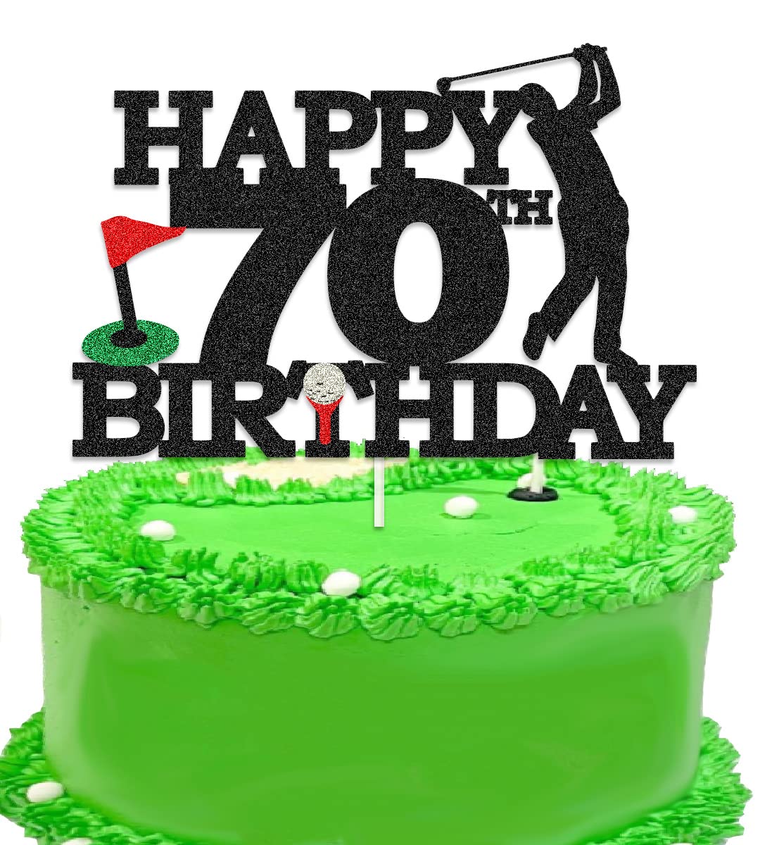 Golf Cake Toppers,70th Happy Birthday Cake Toppers,Golf 70th Happy Birthday Cake Decorations for Golf and 70th Themed Birthday Party