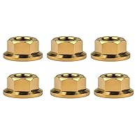 Vista 16 de Titanium DIN6923 M5 M6 M8 M10 M12 M14 M16 - Juego de 6 tuercas hexagonales (paso M8, 0.069 pulgadas, dorado)