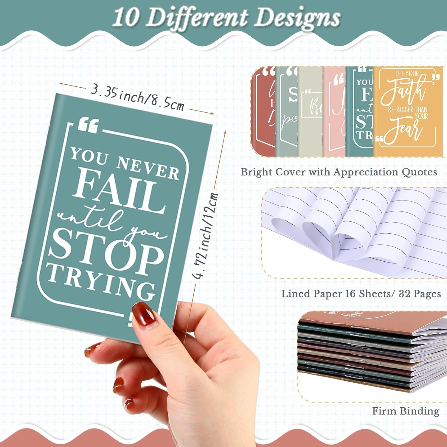 Fulmoon 100 Pcs Mini Notebooks Bulk Small Inspirational Pocket Notebooks & Mini Journals Bulk for Employee Appreciation Gifts Motivational Notepads for Coworkers and Staff (Multicolor) - Image 2