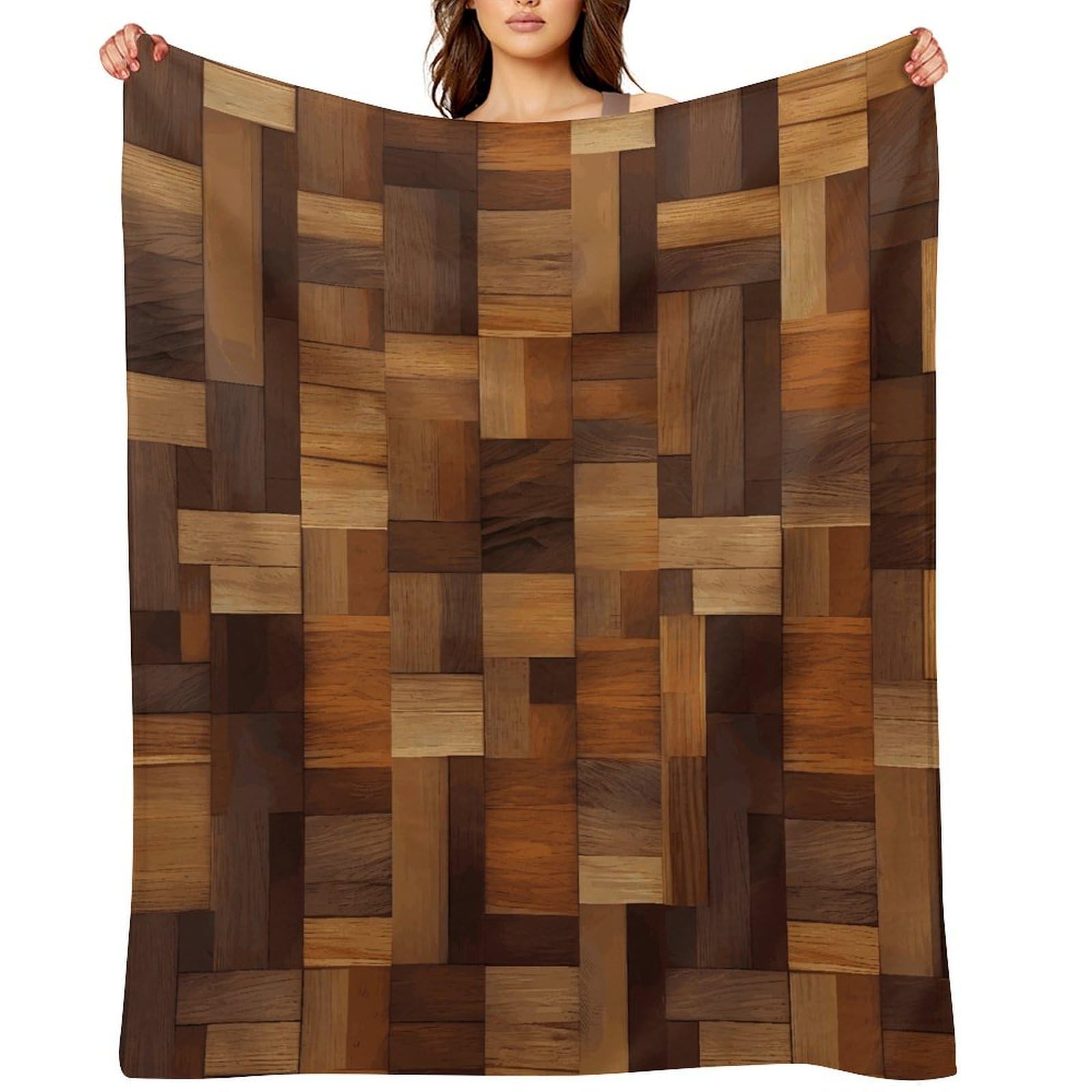 Wood Blankets Flannel Soft Blanket for Couch Warm Cozy Throw Blankets Fashion Bed Blanket Thick Bath Towel Bedspread Tapestry for Home Supplies Gift 30"x40"