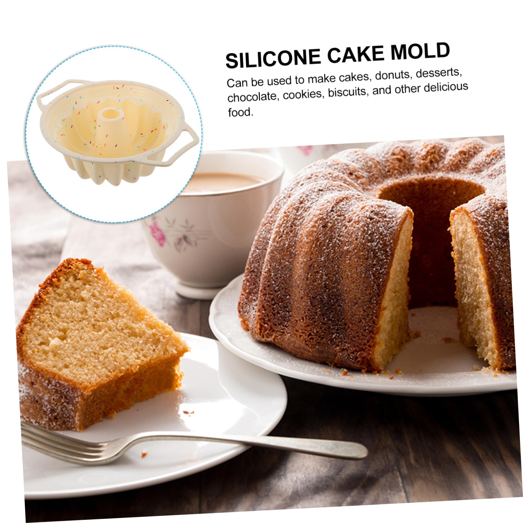 1pezzi Stampo Silicone Tondo Per Dolci Con Metallico Rinforzato Resistente Temperature Estreme Flessibile e Antiaderente Per Forno e Frigorifero Facilmente Lavabile in Lavastovigli