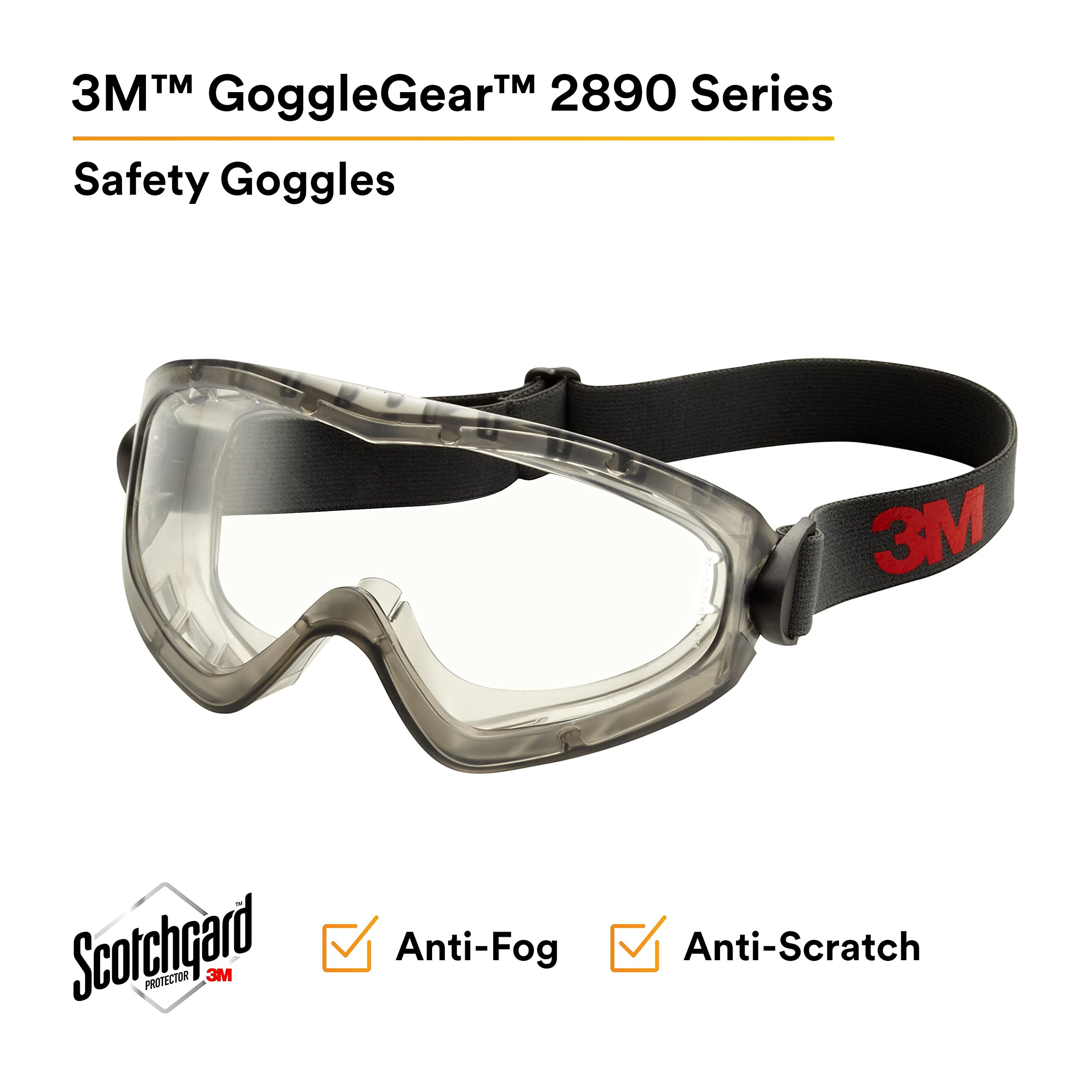 3M 27437-case GoggleGear GG2891-SGAF, ventilación indirecta, lente transparente SGAF (paquete de 10)