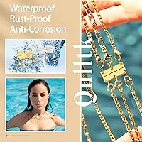 Vista 6 de Cierre de capas de collar con cierre magnético para joyas, separador de oro y plata para collares y cadenas apilables