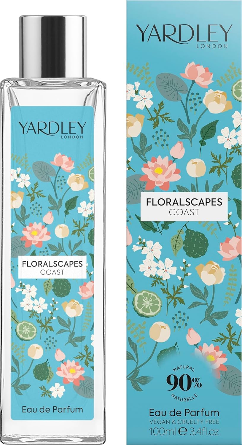 Yardley London Floralscapes Coast Eau de Parfum, Fruity Floral, 100ml