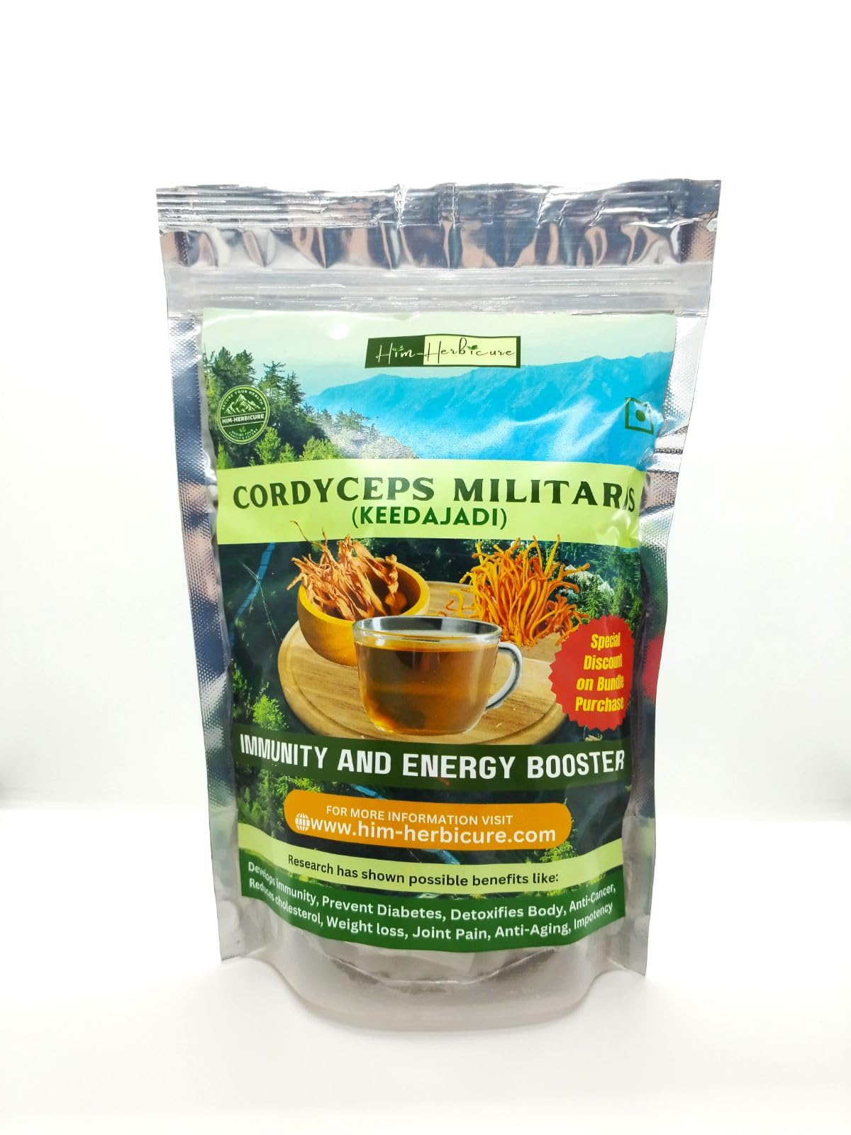 Him-Herbicure 100% Cordyceps Militaris Mushroom (Fruiting Bodies) | Dried Mushroom for Energy and Stamina | Keeda Jadi Immunity Boost and Liver Support (30 gm Fruiting Bodies of Cordyceps Militaris)