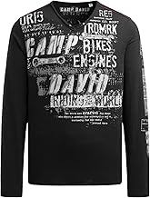 Camp David Men's Long-Sleeved Shirt in Vintage Look with Used Prints