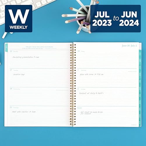 Miniatura 2 de Cambridge Agenda 2023-2024, semanal y mensual, 8-12 x 11 pulgadas, grande, Rae (1670-905A)