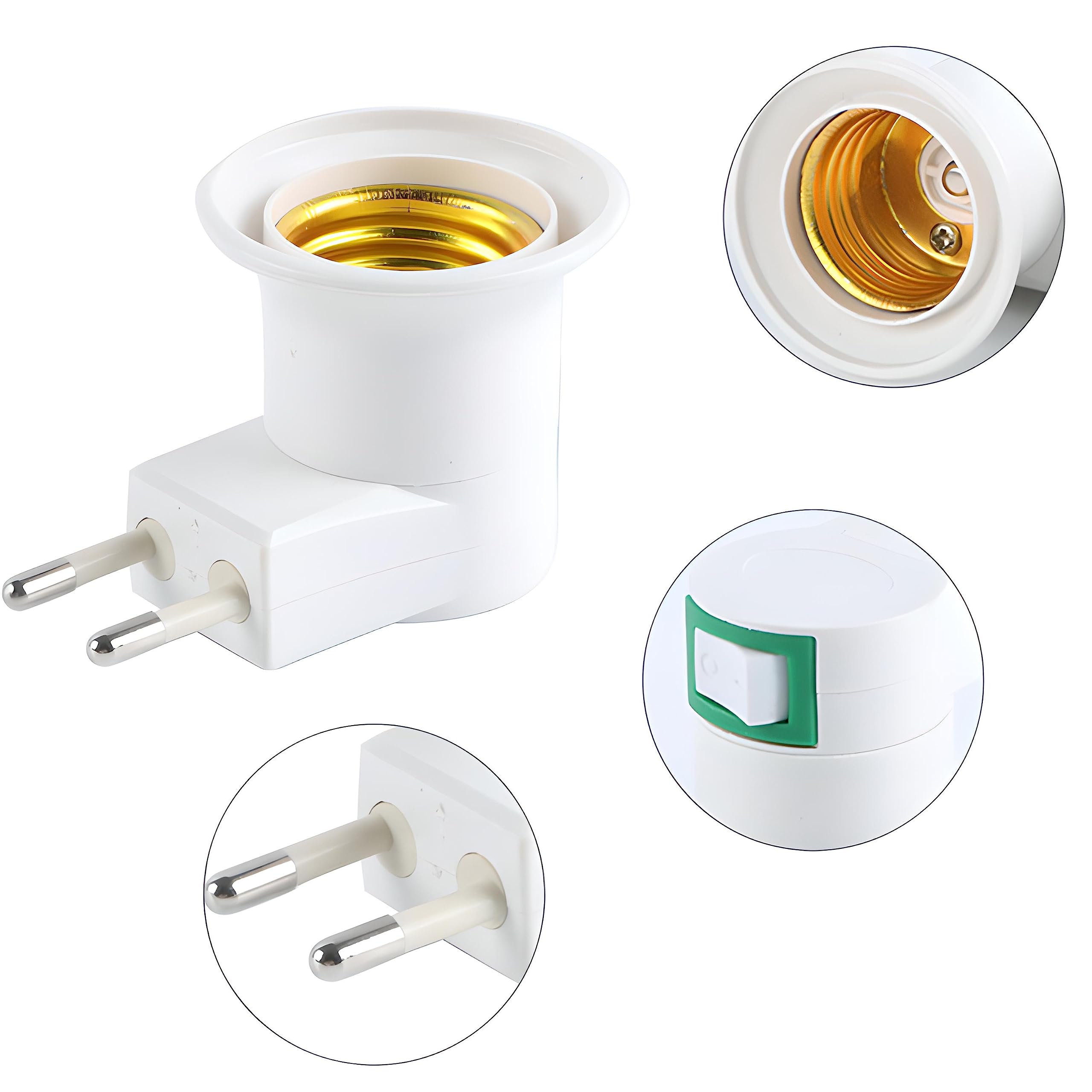 Retoo Oprawka do lampy E27 bez kabla, gwint z żarówką, lampa ścienna, adapter do lampy kuchennej, konwerter, lampa do czytania, lampa ścienna, gwint z żarówką, żarówki dyskotekowe