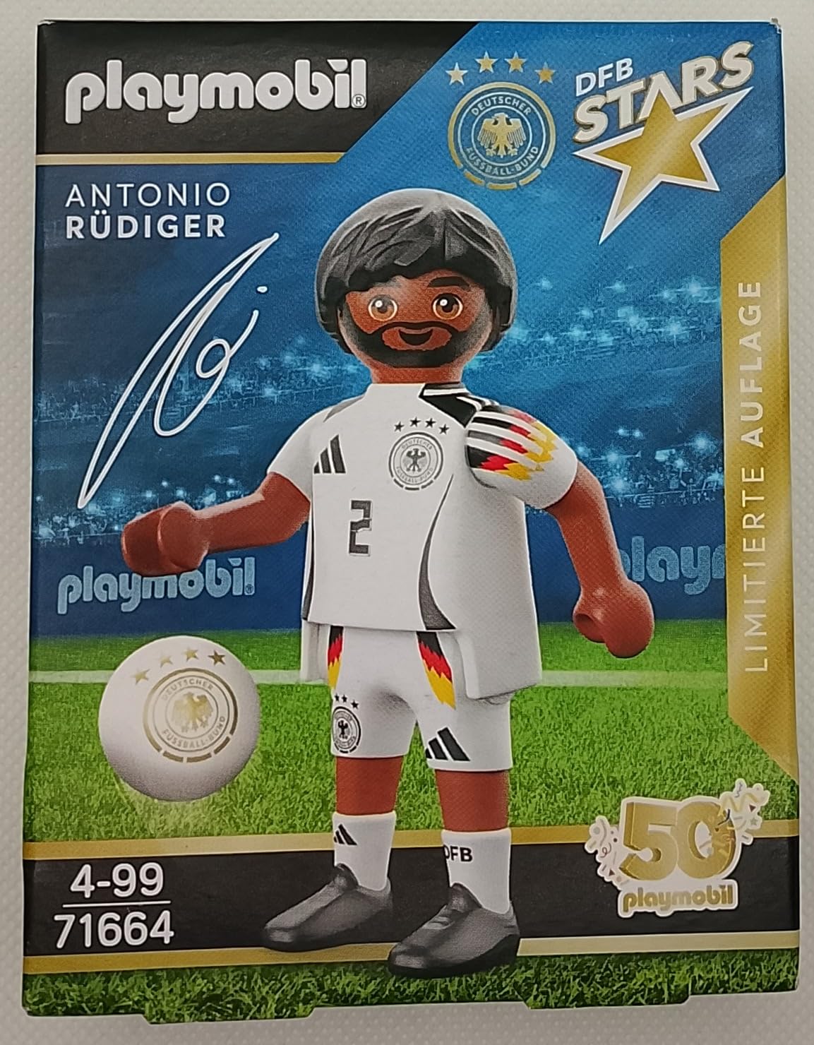 PLAYMOBIL DFB Stars Figurines de joueur au choix - Édition limitée pour l'Euro 2024 (71664 - Antonio Rüdiger)