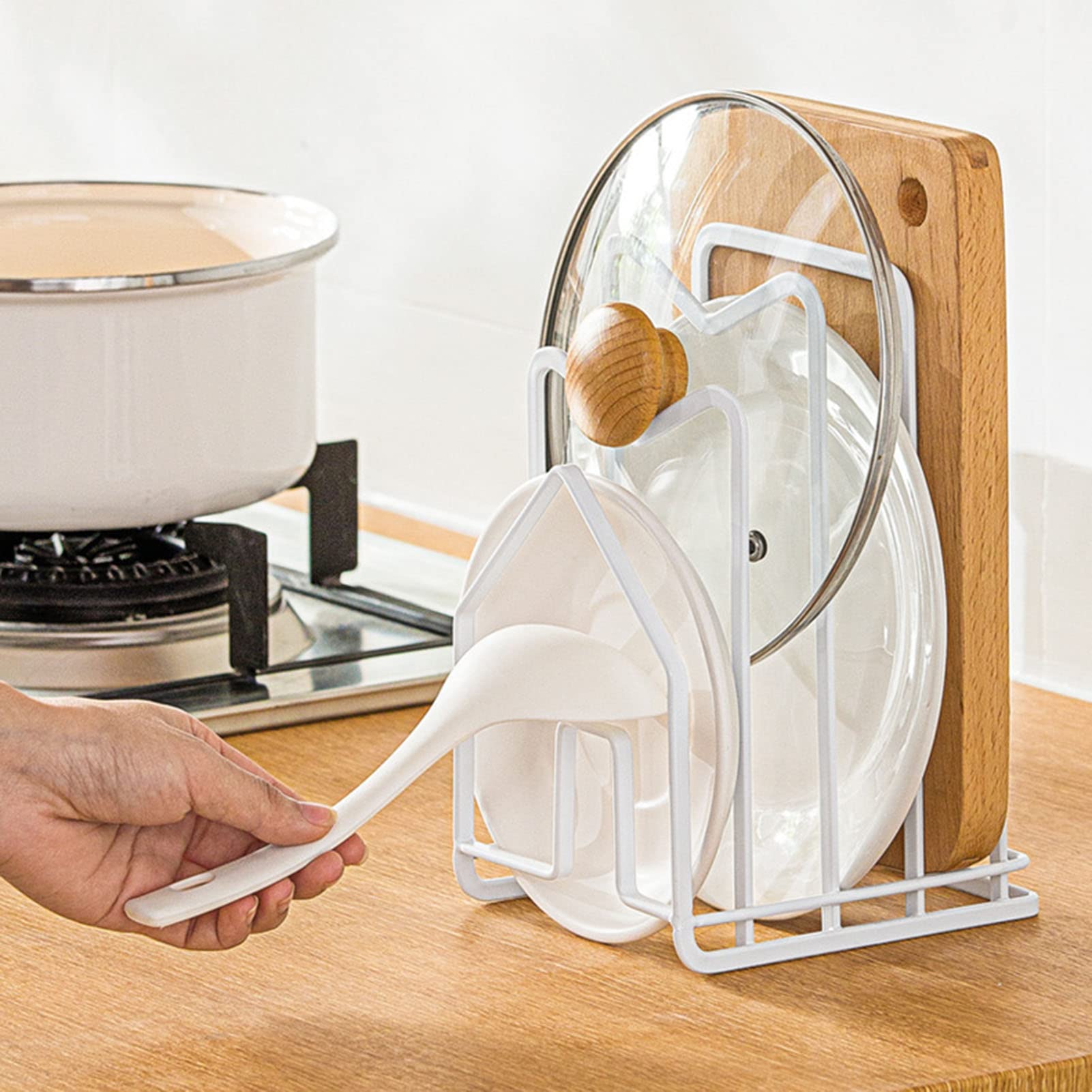 Rastrelliera Per Taglieri Da Parete - In Metallo, Adesivo, Porta Fino A 3 Kg - Foto 5