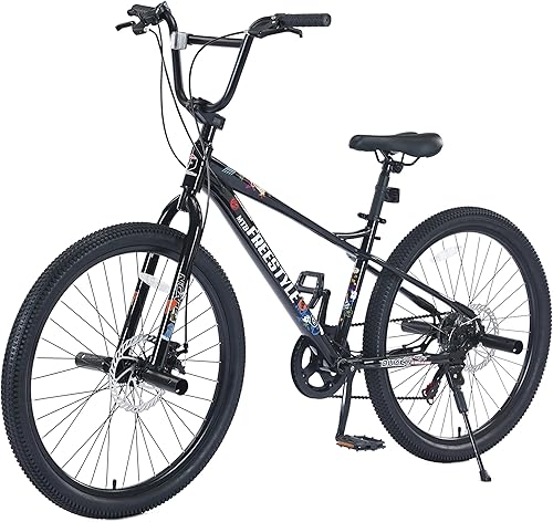HIMcup Freestyle BMX Bikes, 26-inch Kids Mountain Bike, Steel FrameAdjustable Ergonomic, 7 Speeds Bicycles for Boys Girls, Outdoor Cycling Bike Road HIMcup Freestyle BMX Bikes, 26-inch Kids Mountain Bike, Steel FrameAdjustable Ergonomic, 7 Speeds Bicycles for Boys Girls, Outdoor Cycling Bike Road