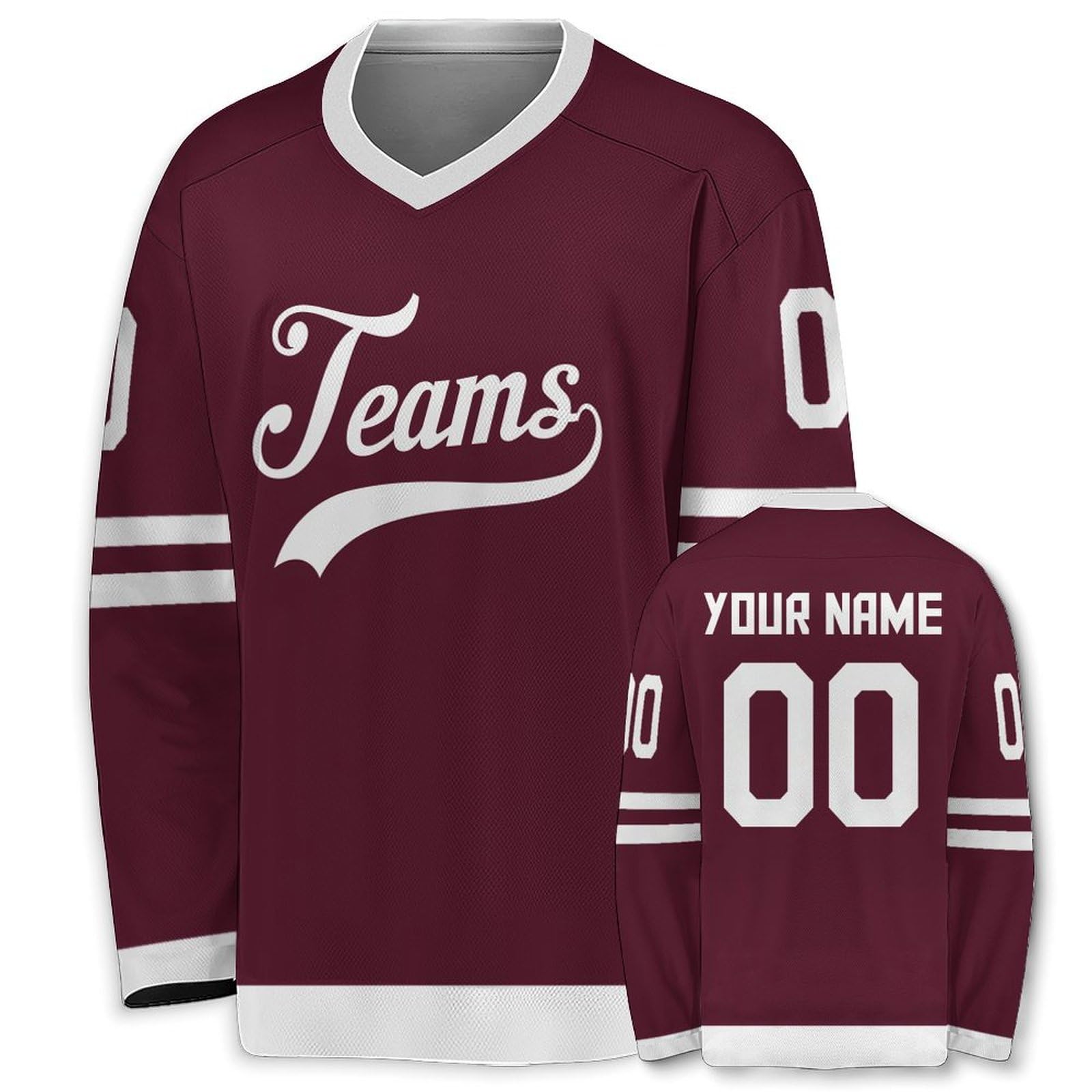 Custom Ice Hockey Jersey Hip Hop Personalized Printed Long Sleeves Hockey Jersey Custom Gift for Men Women Youth Kid