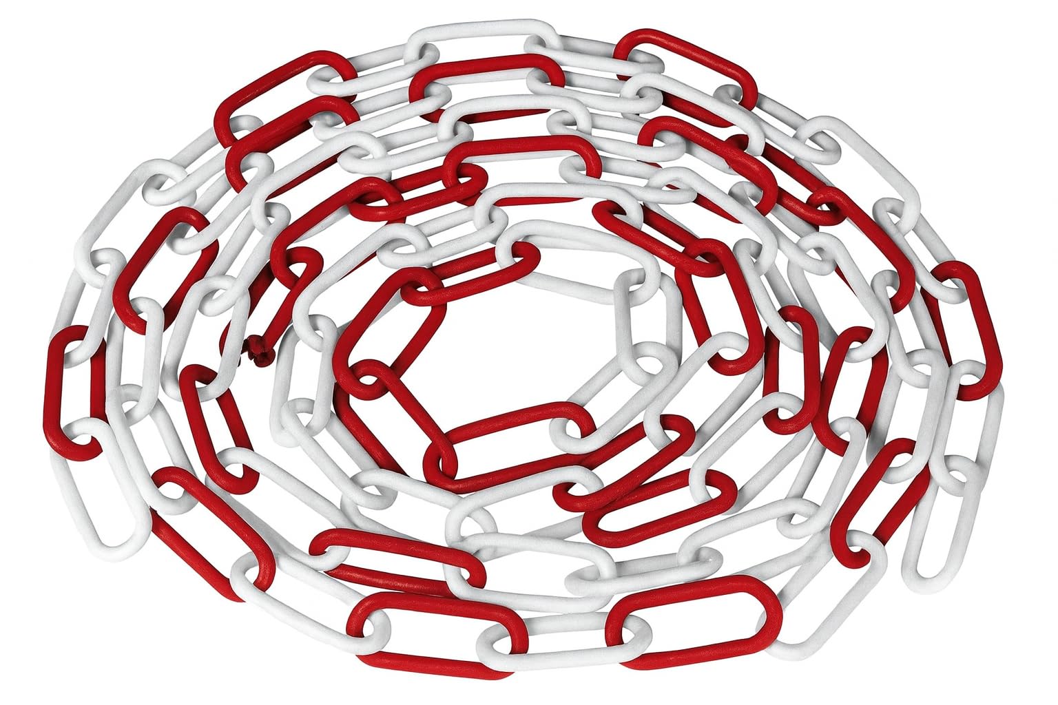 Chaîne d'arrêt en plastique Rouge/blanc Épaisseur 6 mm 1 taille 25 m