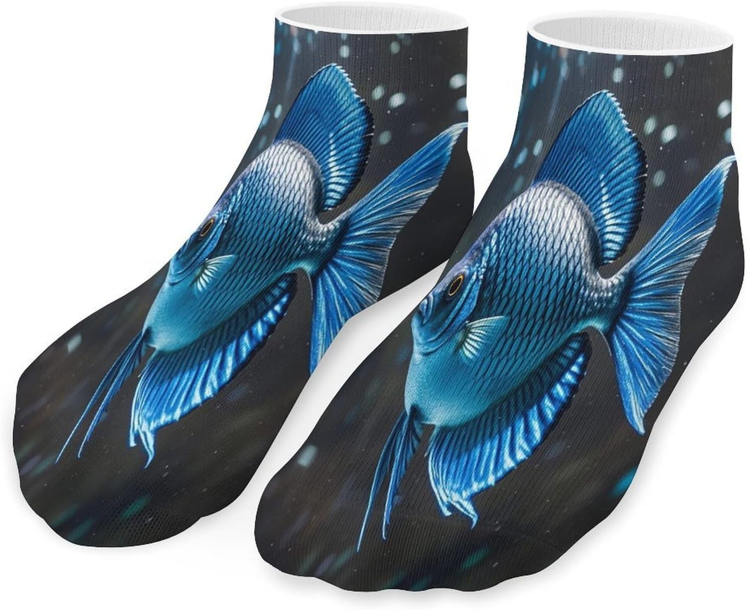 Blue Fish Ankle Sock-Low Cut Breathable,Basketball Socks for Men Women,Tube Socks for Work Sports