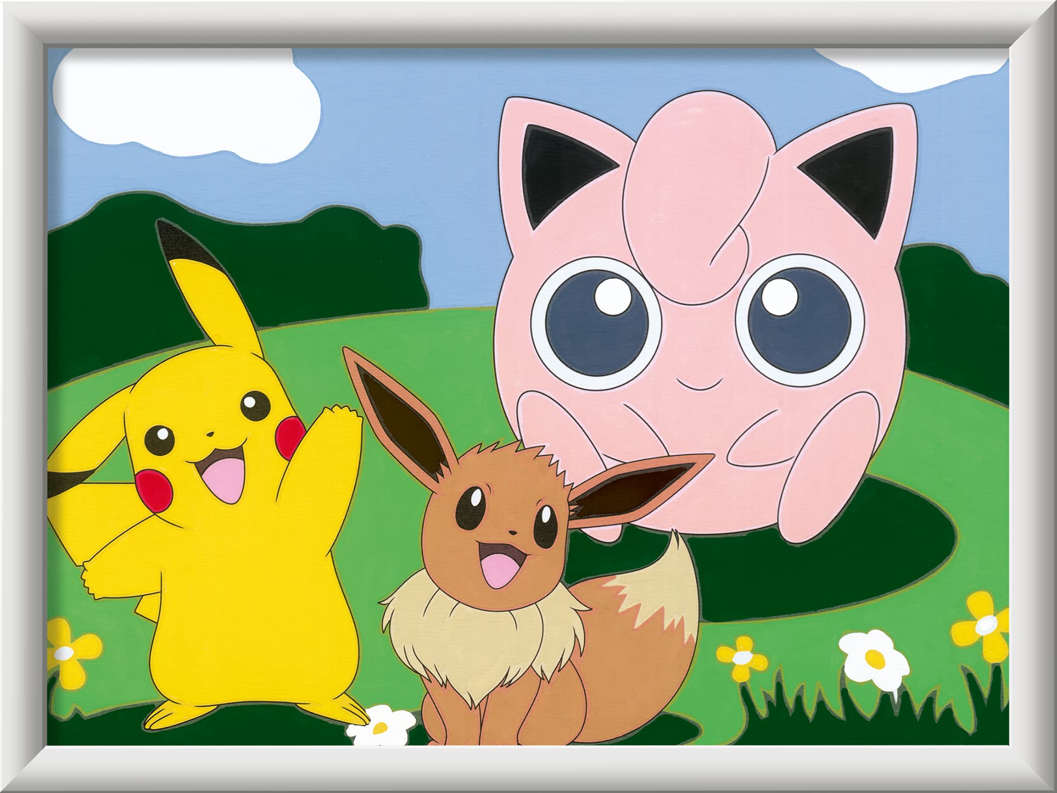Ravensburger CreArt: Pokémon – Dipingere con i Numeri per Bambini 7+ Anni, Kit Pittura con Tavole, Cornice, Pennello e Colori Inclusi, 25 x 18,30 cm, Idee Regalo