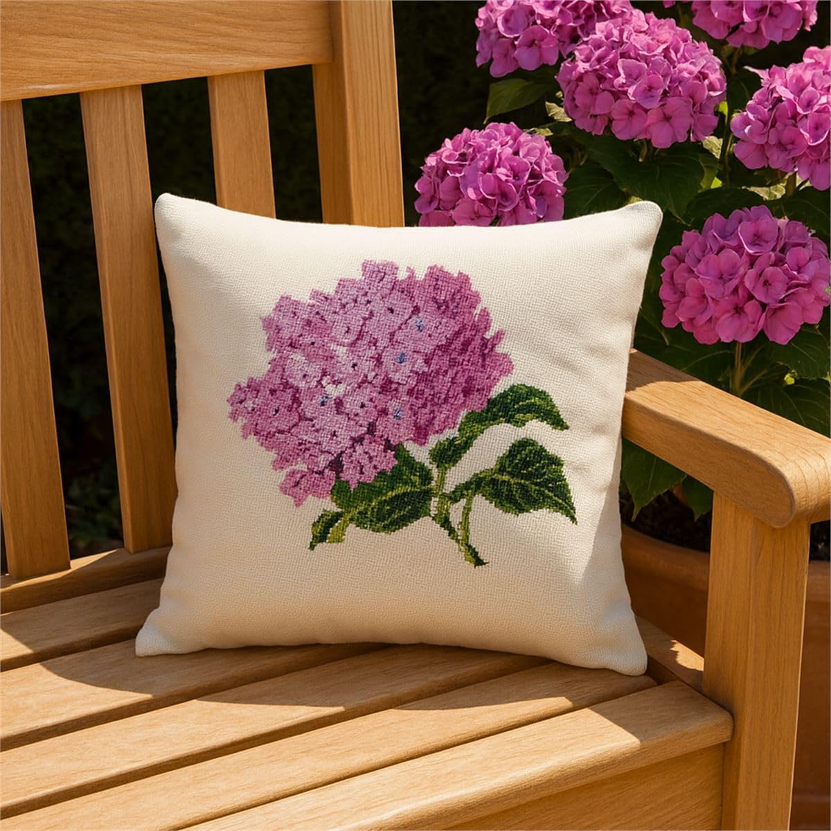 Pepita Needlepoint Canvas: Hydrangea Pair, 10" x 10"