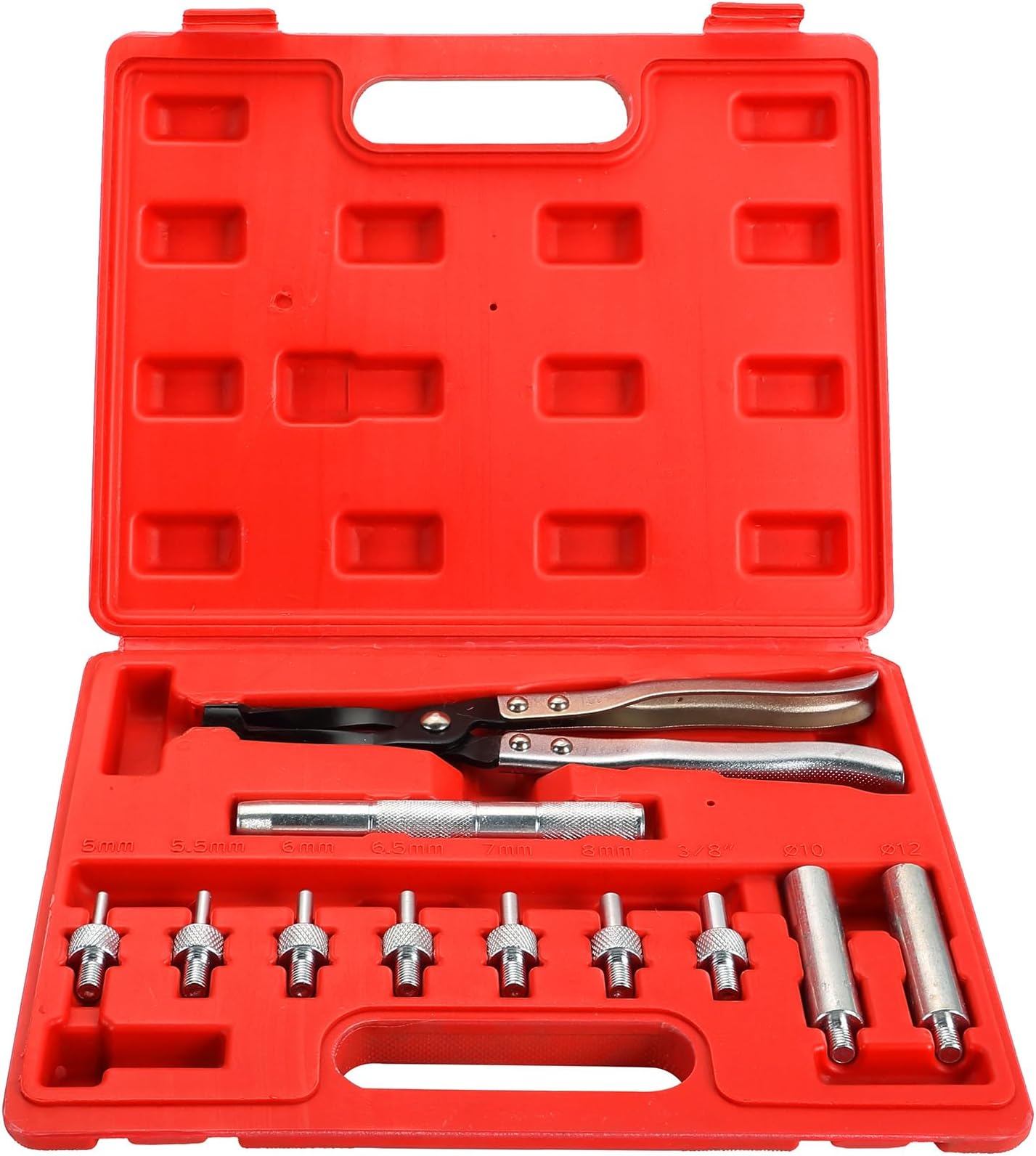 DASBET Valve Stem Seal Remover and Installer Valve Stem Seal Removal Tool Car Engine Repair Kit Set with Plier Driving Sockets, Drive Handle and Adapters