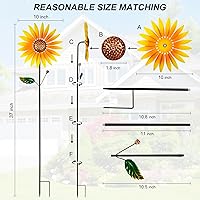 Vista 12 de 2 paquetes de molinos de viento para exteriores, molino de viento para patio, molinetes, molinillos de viento para patio, jardín, molinillos