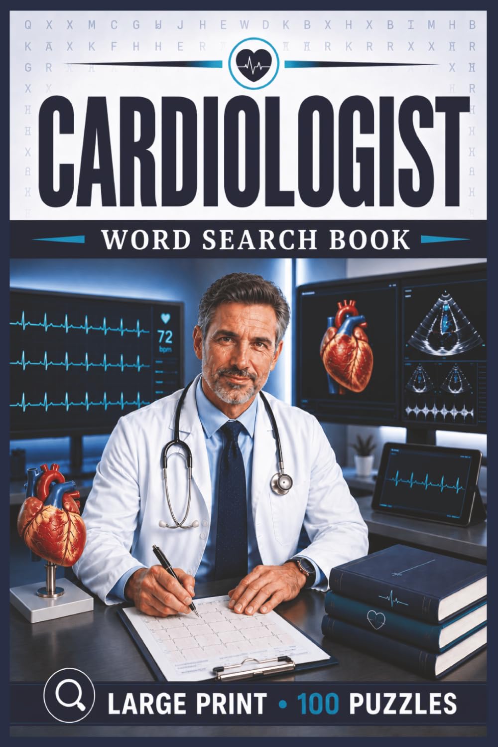 Cardiologist Word Search Book: Large Print Puzzle Collection with 100 Puzzles and 2000 Unique Words on Cardiac Anatomy, EKG Interpretation, and Clinical Care (Medical Series)