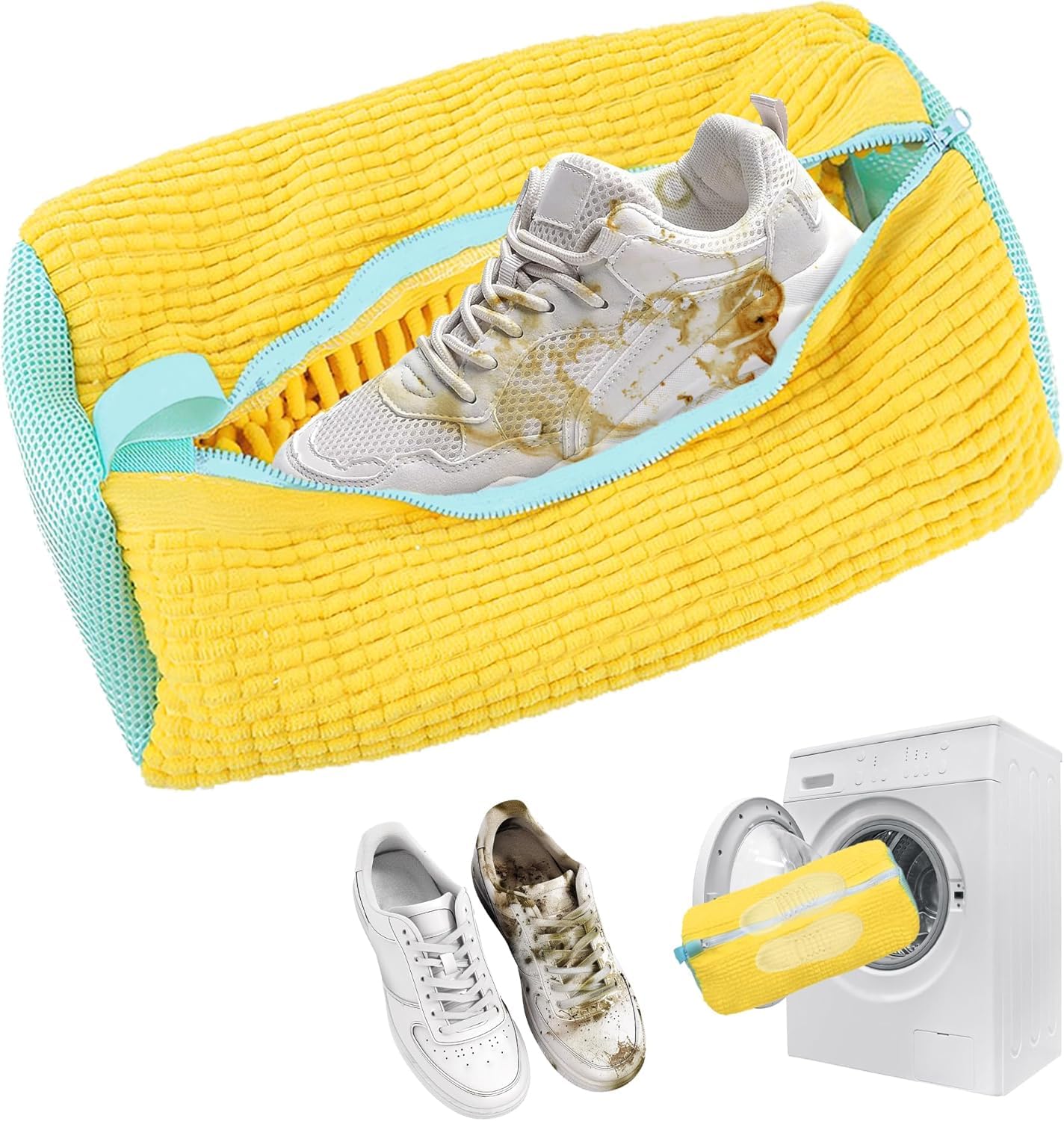 hollerich Shoe Washing Machine Bag Reusable Shoe Cleaning Bags with Zip Laundry Bags 360° Deep Clean for Tennis Shoes, Sneakers and Slippers Shoe Cleaning Pouch for All Mesh Shoes Sizes (Pack of 1)-picture-30