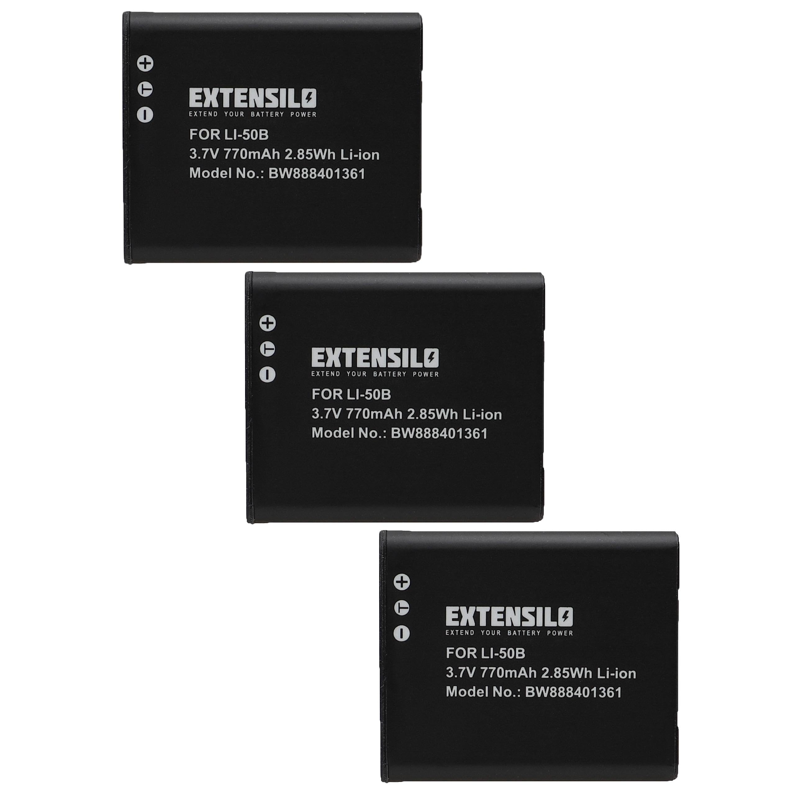 EXTENSILO Akku-Set Für Casio NP-60 – 3x 600 MAh Li-Ion, 3,7 V, Kompatibel Mit Kameras