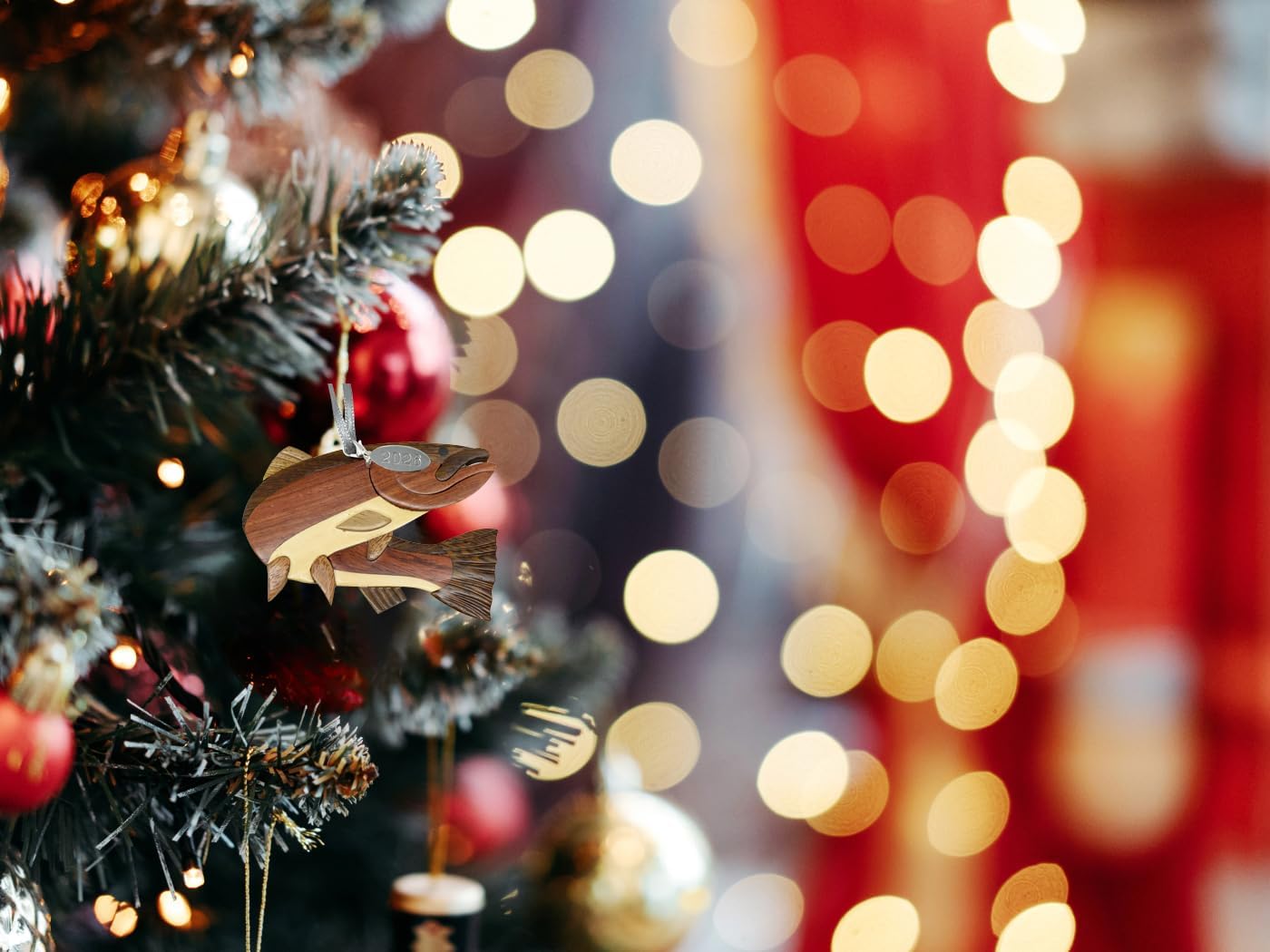 Steelhead Rainbow Trout Fishing Christmas Ornament 2026 Two-Tone Wood Christmas Ornament, Intarsia Design, Trout Ornaments, Trout Christmas Ornaments, Fishing Ornaments, Comes in A Gift Box - Image 3