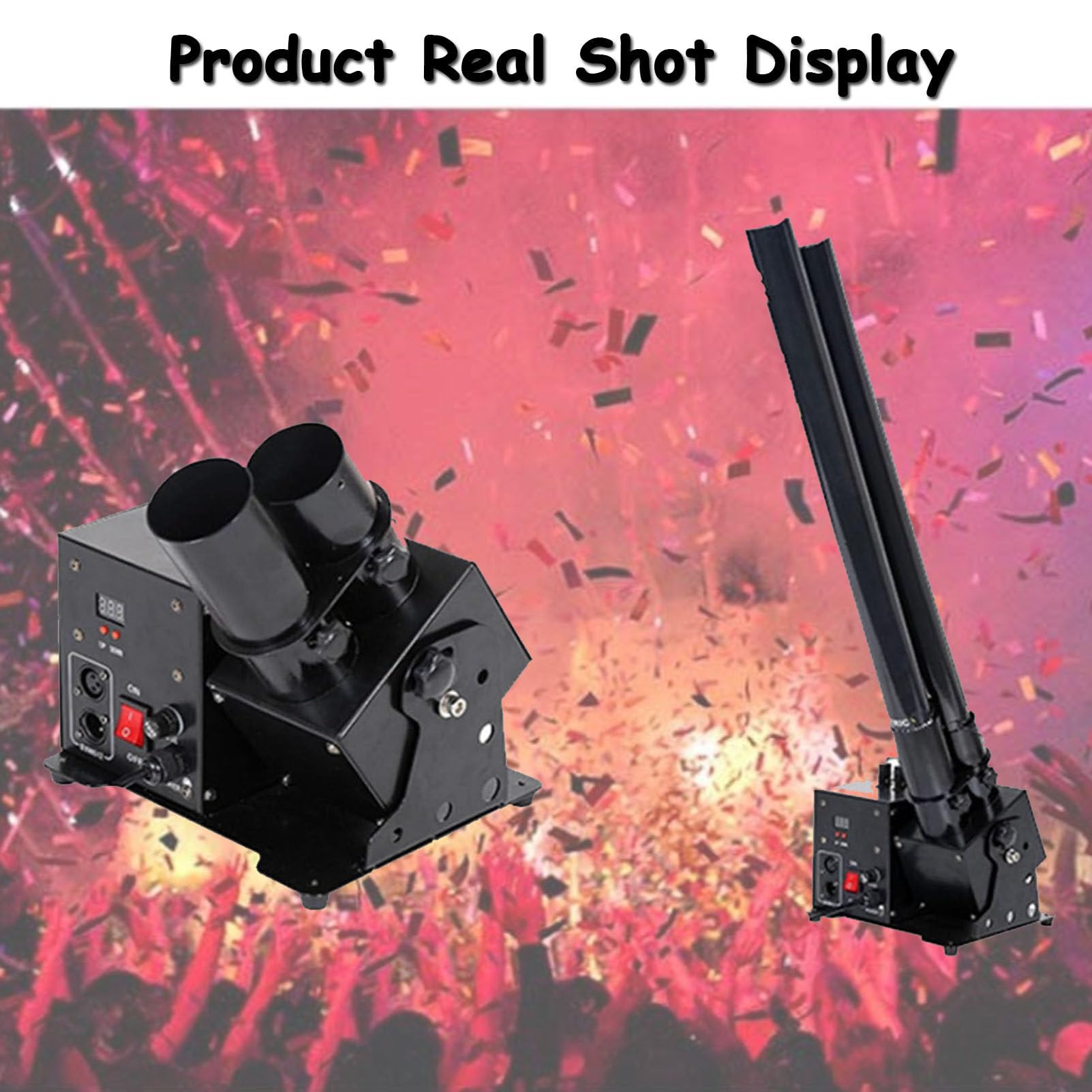 Macchina lanciacoriandoli a Doppia Testa, Macchina elettrica per coriandoli con DMX/Telecomando per Matrimoni, Discoteche, spettacoli, Club, palchi, Feste